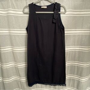 BELLAMBIA / Navy Blue Linen Sleeveless Dress Made in Italy Size M